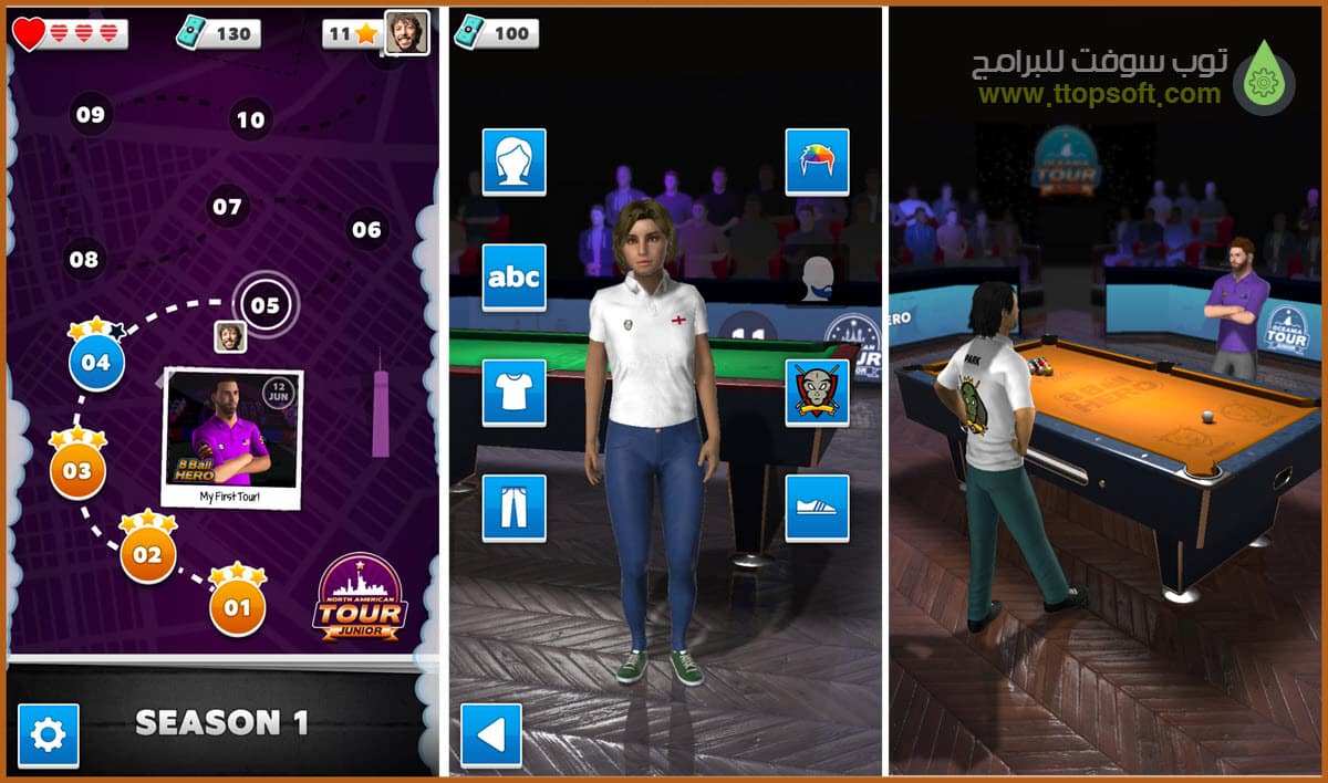 تنزيل لعبة 8 Ball Hero