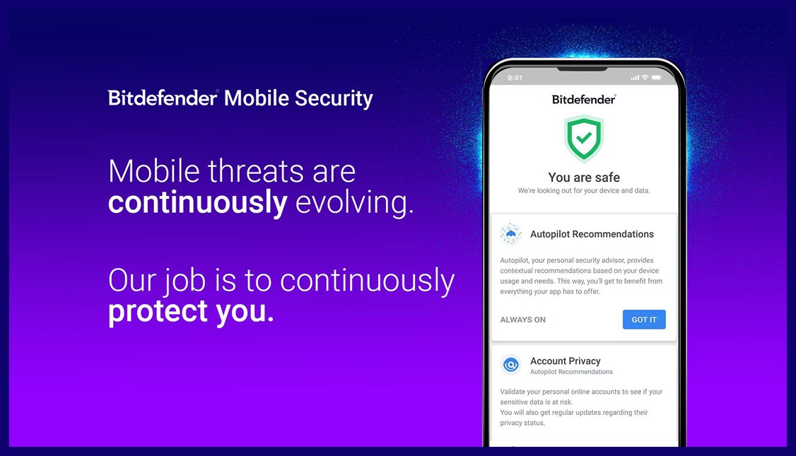 Bitdefender Mobile Security & Antivirus أفضل برنامج حماية من الفيروسات للاندرويد