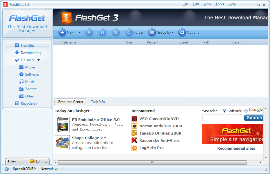 FlashGet (أفضل برامج تنزيل من الإنترنت)