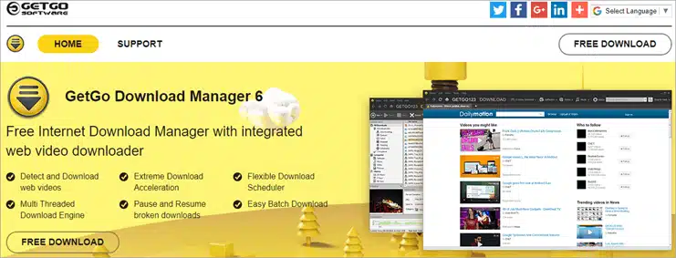 GetGo Download Manager (افضل برامج تحميل الملفات للكمبيوتر)