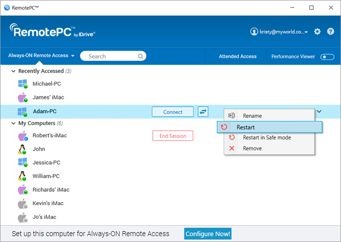 RemotePC برامج مشاركة الشاشة