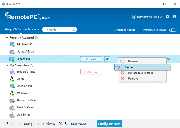 RemotePC برامج مشاركة الشاشة RemotePC برامج مشاركة الشاشة