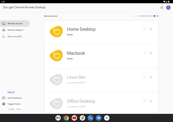 برنامج Chrome Remote Desktop APK