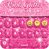 تحميل كيبورد وردي جديد ومزخرف Pink Glitter Keyboard