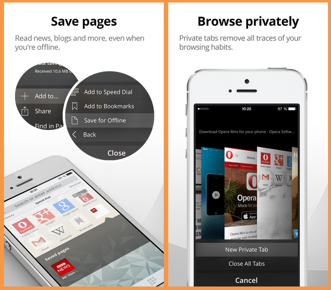 تنزيل متصفح اوبرا ميني للايفون و للايباد Opera Mini For iPhone