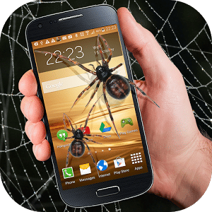 تطبيق عنكبوت على شاشة هاتف الأندرويد  Spider in phone funny joke